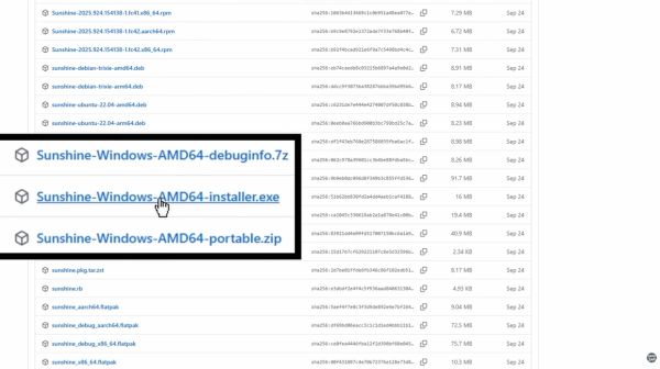 Sunshine GitHub Release Page