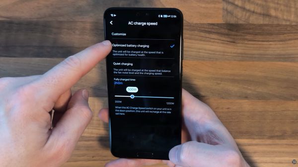 Adjusting AC Charge Speed